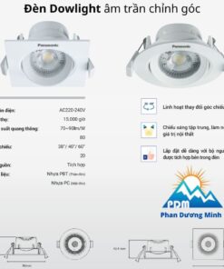 Đèn downlight âm trần Panasonic chỉnh góc