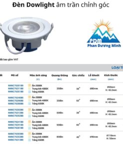 Giá đèn âm trần chỉnh góc Panasonic loại tròn