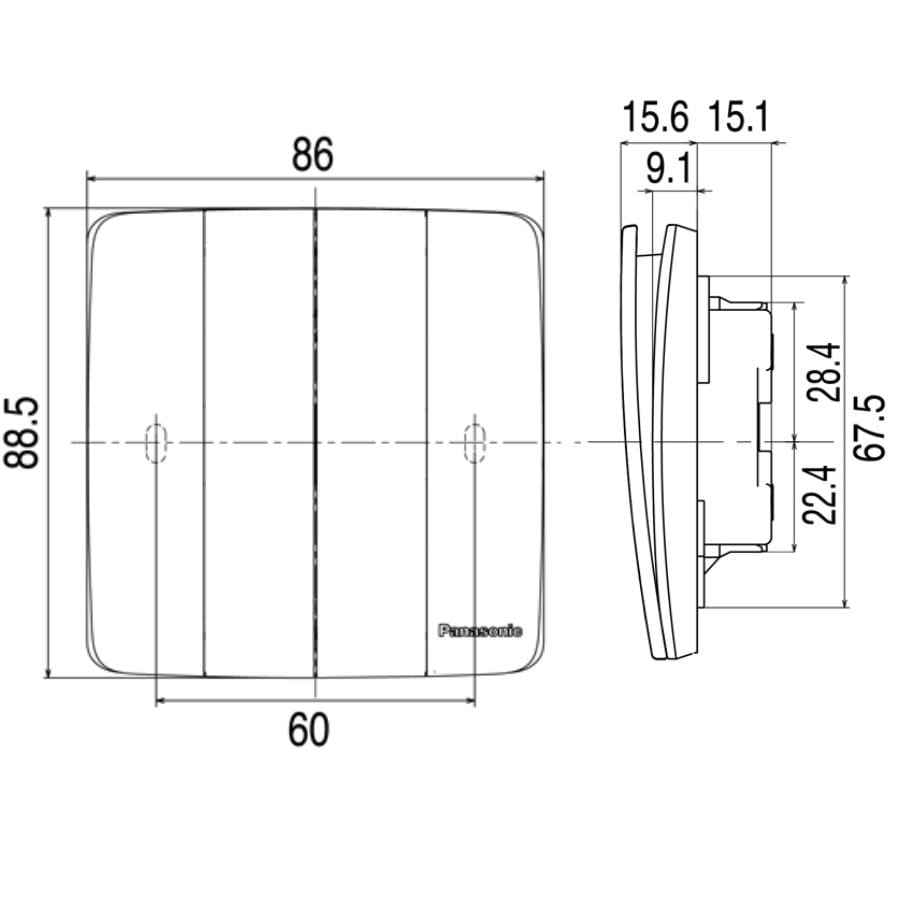 Bộ 4 công tắc B 1 chiều Panasonic