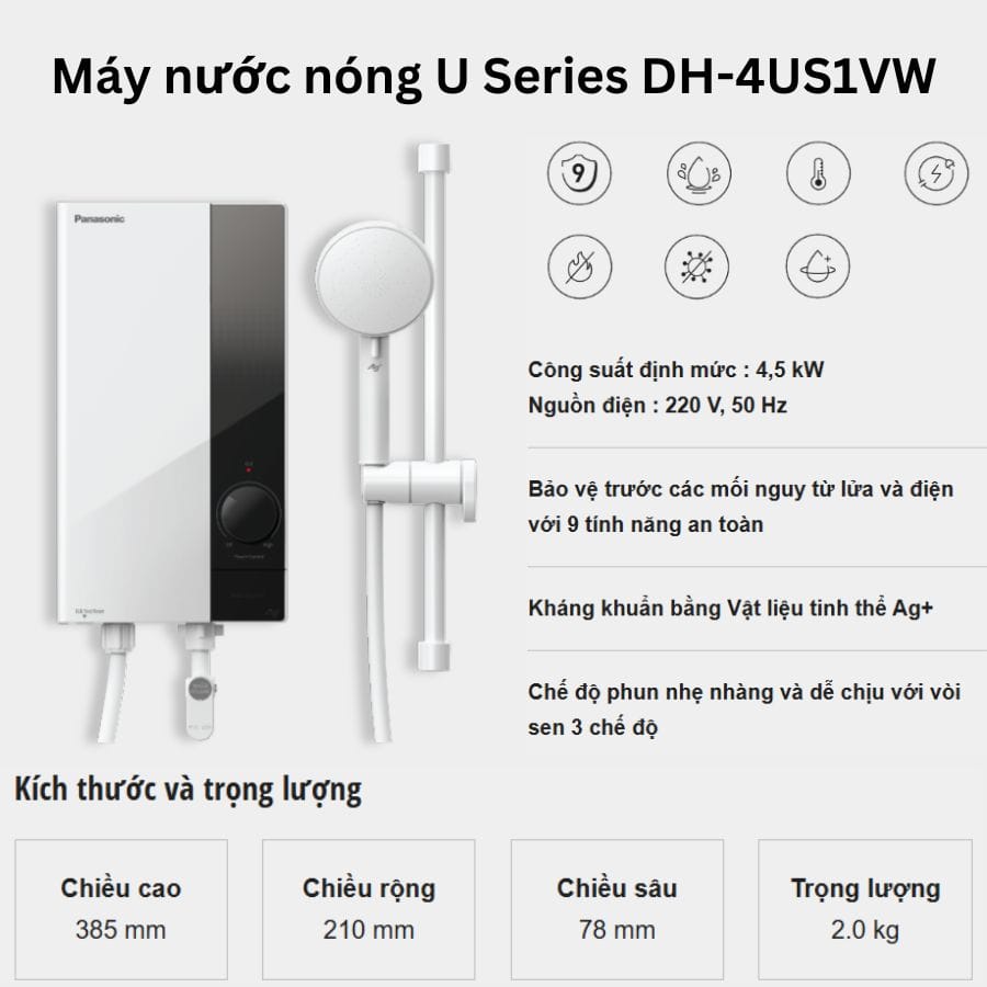 Máy nước nóng Panasonic DH-4US1VW