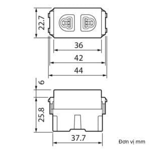 Ổ cắm điện đơn Panasonic 2 chấu
