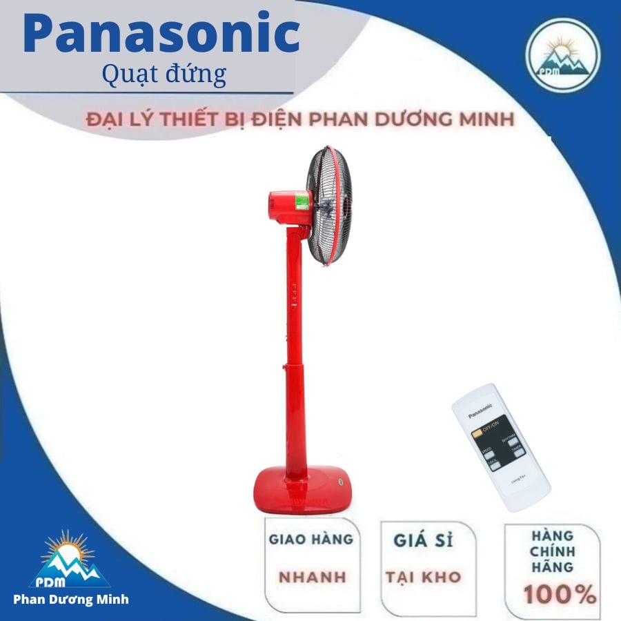 Quạt cây Panasonic F-409KMR điều khiển từ xa, đỏ